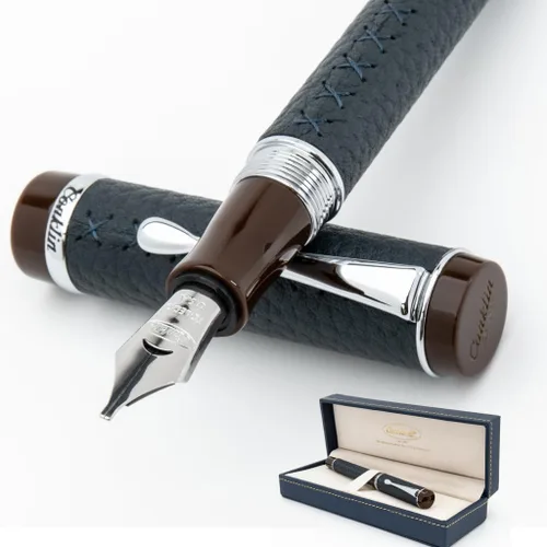 Vista 21 de Conklin Duragraph - Pluma estilográfica ámbar, punta media de oro macizo de 14 quilates, elegante herramienta de escritura con acabado ámbar cálido