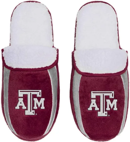 Vista 4 de FOCO mens NCAA College Team Logo Sherpa Moccasin Slippers