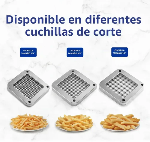Vista 10 de New Star Foodservice - Cortador de papas a la francesa para freír, de grado comercial + piezas de repuesto