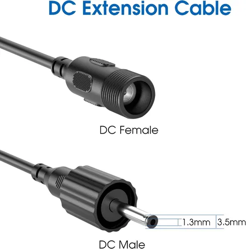 Vista 5 de Biling Cable de extensión para exteriores de 10 pies IP65 impermeable