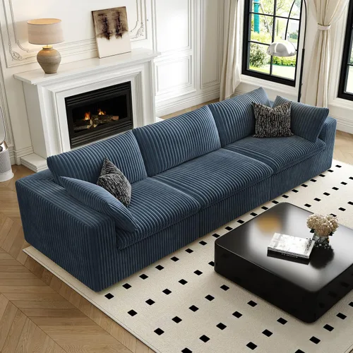 Vista 24 de LoveSeat Cloud Couch Sofá Seccional Modular para Sala de Estar, Sofá Moderno con Asiento Profundo, Sofá de 2 Plazas Sin Huesos con Otomana, Cómodos