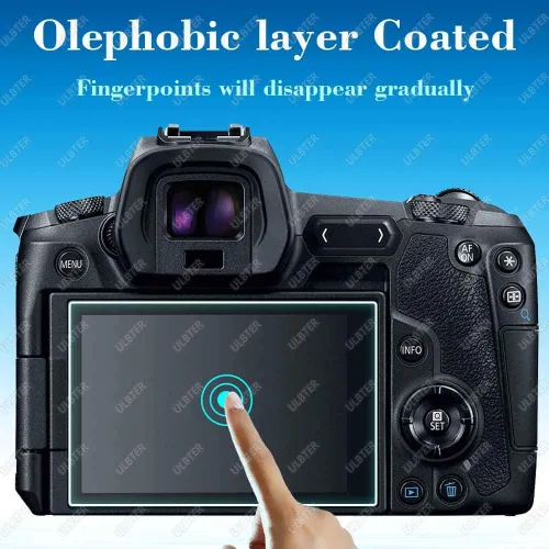 Vista 5 de ULBTER Top+protector de pantalla para cámara Canon EOS R [no para EOS R5] [2+2 unidades] Vidrio templado 0.012 in de alta definición 9H dureza