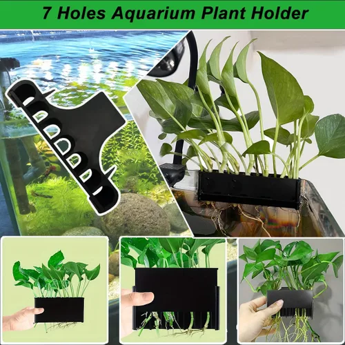 Vista 2 de 2 vasos para plantas acuáticas mejoradas con 7 agujeros para pecera, perfecto para cultivo acuapónico y decoraciones de paisajes acuáticos