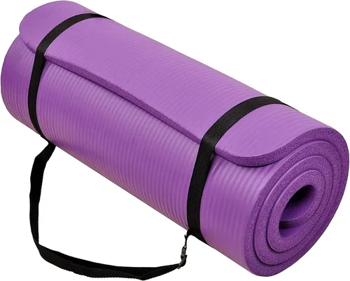 Vista 14 de BalanceFrom Yoga Mat, 1-Inch Extra Thick High Density Exercise Mat, Anti-Tear Exercise Yoga Mat with Carrying Strap, Suitable for Various Yoga