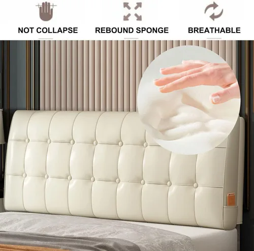 Vista 2 de Almohada de cuña tamaño matrimonial, cojín de cabecero suave, grande, respaldo de cama, almohada de lectura, funda de cabecera extraíble para litera