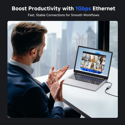 Vista 4 de Cable Matters - Adaptador USB C a Ethernet, Gigabit Ethernet a USB C Ethernet de 1000 Mbps, compatible con MacBook, iPhone 17/16, iPad Pro, Dell
