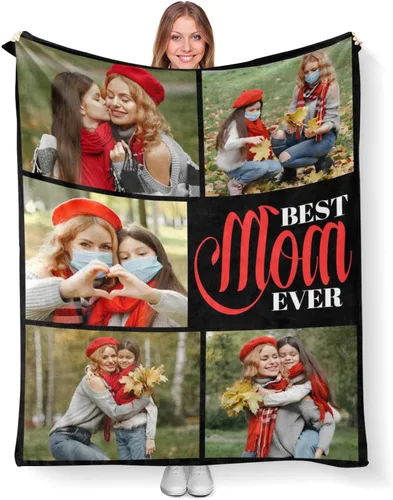 Vista 11 de Mantas personalizadas con fotos, mantas de cumpleaños personalizadas, regalos para adultos, niños, niñas, manta de collage de fotos personalizada