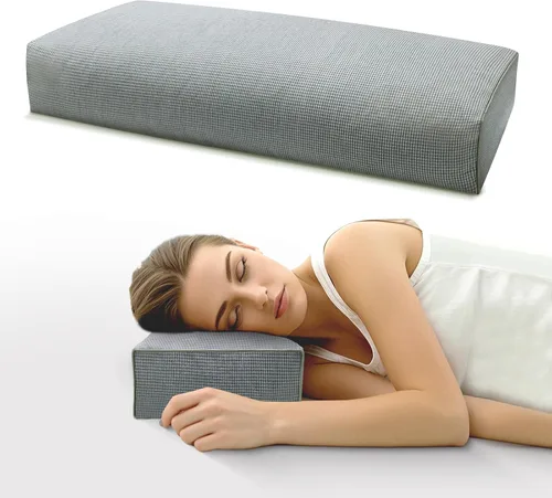 Vista 9 de Almohada ajustable de casco de trigo sarraceno para aliviar el dolor de cuello (21 x 8 x 4), almohada de enfriamiento natural para campamento