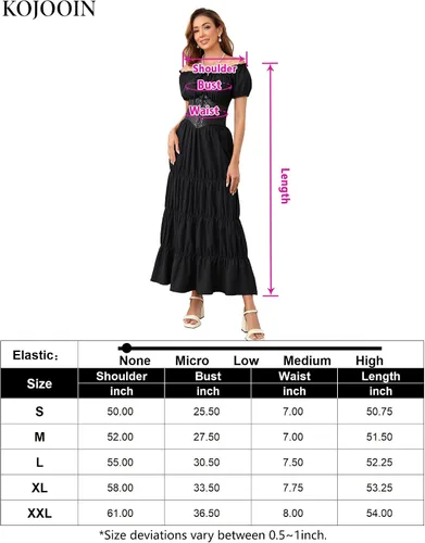 Vista 7 de KOJOOIN Falda renacentista para mujer, vestido de hada victoriana, vestido suave