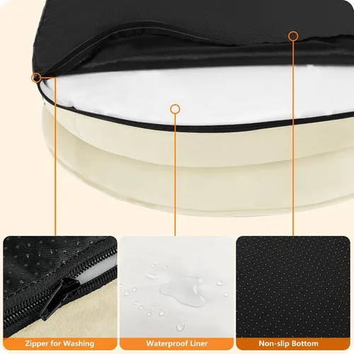 Vista 6 de Sofá ortopédico impermeable para perros medianos, espuma Beige