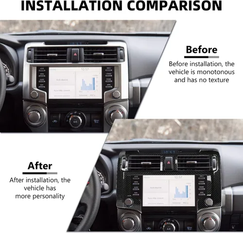 Vista 2 de RAZPOY Cubierta de panel de navegación para 4Runner 2020+, cubierta de consola central, cubierta de tablero GPS, compatible con accesorios Fibra