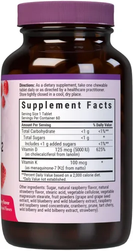 Vista 2 de Bluebonnet Nutrition - Tabletas masticables EarthSweet con vitamina D3 y K2