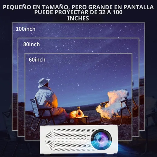 Vista 5 de Mini proyector, proyector portátil HD de 1080P, proyector de video y película