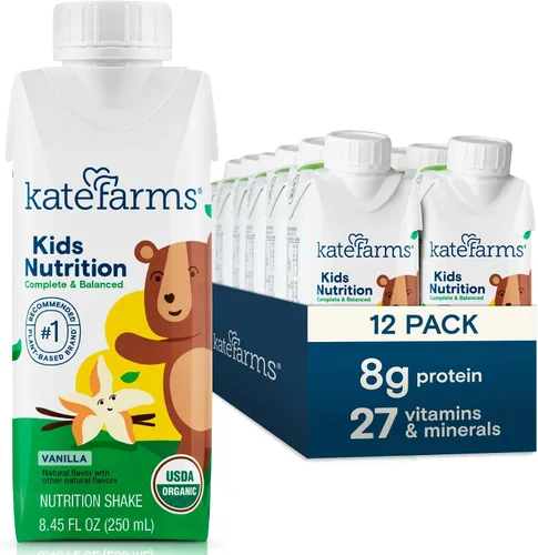 Vista 9 de KATE FARMS Batido de nutrición orgánica para niños, chocolate, 0.28 oz de proteína, 27 vitaminas y minerales, reemplazo de comida, sin gluten, sin
