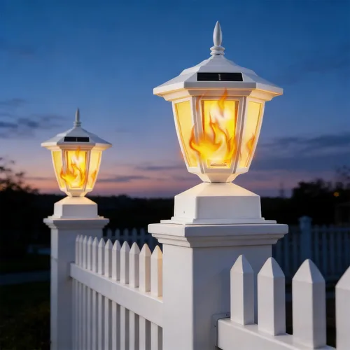 Vista 7 de Dynaming Paquete de 2 luces solares para postes de llama para exteriores, lámparas alimentadas por energía solar, luces LED de llama parpadeante