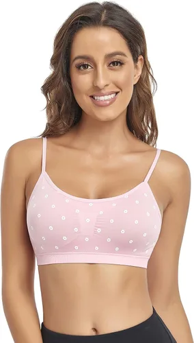 Vista 3 de Litthing Bralettes Padded Cami Strap Bra, Seamless Sports Bra, Wireless Comfort Lightly T-Shirt Bra