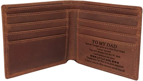 Vista 2 de awofer - Billetera de piel para hombre, el regalo perfecto para hombre, regalo del día del padre, regalos para papá, hijos