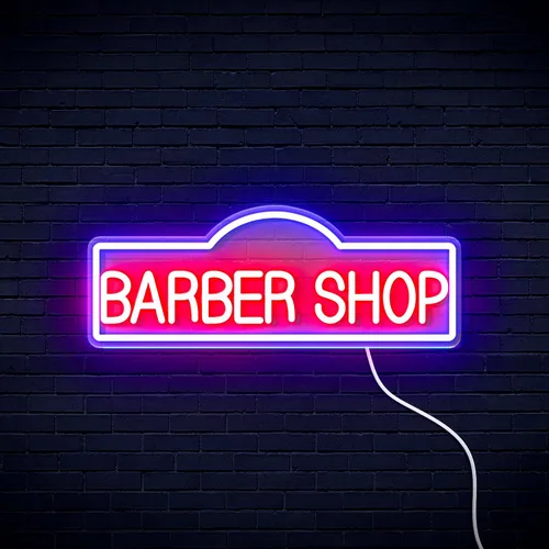 Vista 9 de ADVPRO Señal de neón LED de silicona flexible de Barber Shop - rojo y azul - st16s42-fnu0358-rb