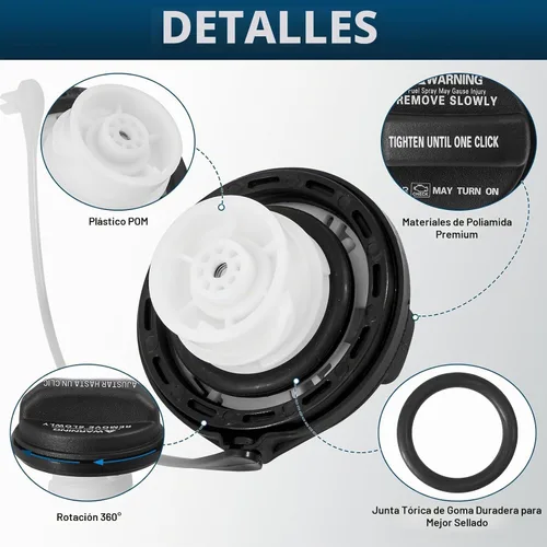 Vista 3 de Tapa de tanque de combustible Compatible con 2006-2019 Hyundai Accent, Azera, Elantra, Elantra GT, Entourage, Equus, Genesis, Genesis Coupé, Santa