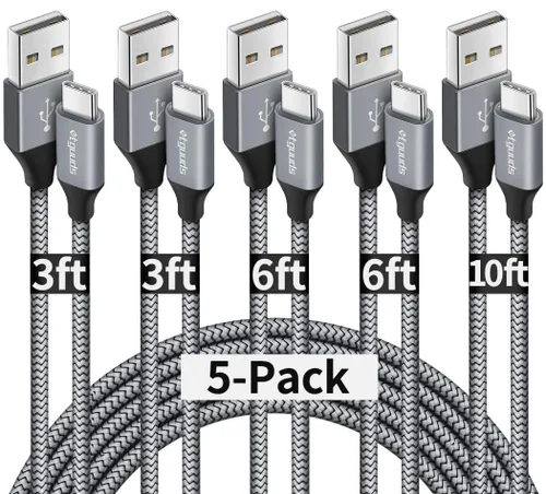 Vista 12 de etguuds Cable USB A a USB C, paquete de 5 (3/3/6/6/10 pies) de carga rápida tipo C Cable de carga USBC para iPhone 17 16 15 Pro Max Plus Air, Azul