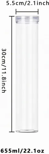 Vista 2 de Juego de 6 tarros de plástico transparente para almacenamiento de alimentos con tapa, recipiente redondo transparente para espaguetis, pasta