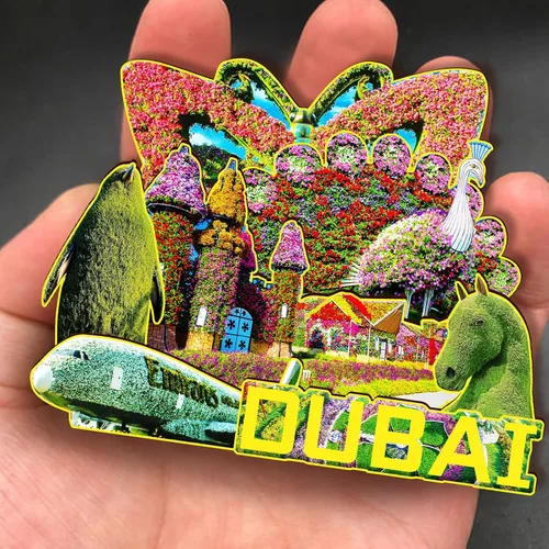 Vista 4 de Imán de madera de Dubai United Arab EMI 3D para nevera, recuerdos coleccionables, decoraciones artesanales hechas a mano