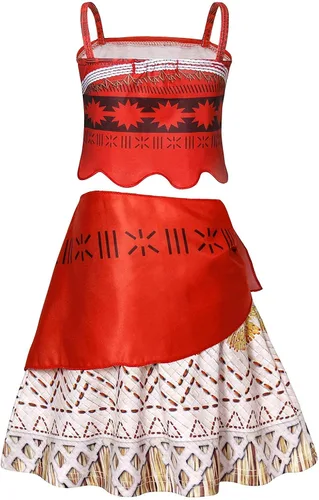 Vista 4 de AmzBarley Girls Ocean Adventure Costume Skirts Set Toddler Kids Party Cosplay Fancy Dress Up Clothes with Accessories