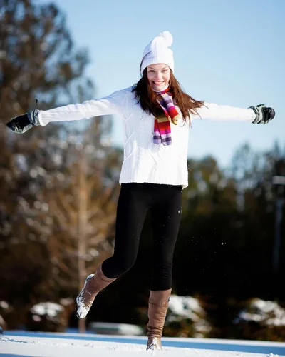 Vista 6 de ATHVOTAR Leggings térmicos cálidos de invierno con bolsillos para mujer con forro polar