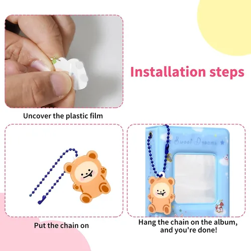 Vista 4 de Carpeta Kpop de 3 pulgadas, mini álbum de fotos, carpeta de tarjetas fotográficas Kpop, soporte cuadrado hueco para tarjetas de fotos, álbum Kpop 40