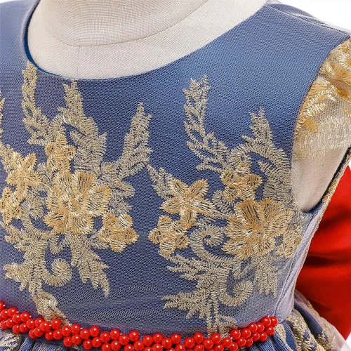 Vista 4 de NNJXD Vestido de princesa para bebé, con flores, para cumpleaños, bodas, fiestas
