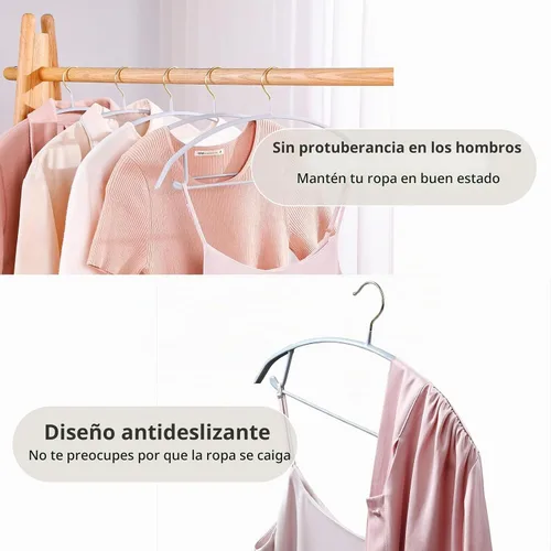 Vista 2 de MOPALL - Perchas de ropa antideslizantes con revestimiento de goma de metal, paquete de 20, color gris
