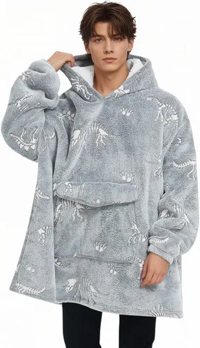 Vista 13 de Fiosnow Sudaderas con capucha de pizza y papas fritas para mujeres y hombres, sudaderas con capucha de tamaño grande para adultos, manta portátil