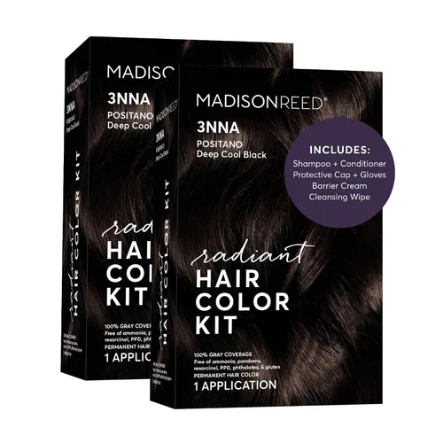 Vista 49 de Madison Reed - Kit de tinte radiante para el cabello, tinte permanente para el cabello, 100 % cobertura de canas, sin amoníaco, negro Parma 2.5NNN