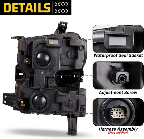 Vista 7 de Conjunto de faros delanteros del lado del conductor para Chevy 2019 2020 2021 Silverado 1500, 2022 Chevrolet Silverado 1500 LTD solamente, faros