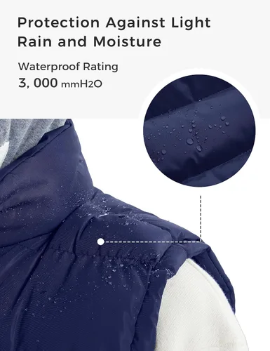 Vista 4 de ZSHOW - Chaleco de invierno con capucha extraíble y acolchado para hombre