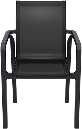Vista 4 de Compamia Pacific Sling - Silla con brazo en color negro (juego de 2)