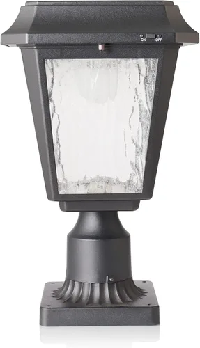 Vista 5 de KMC LIGHTING ST4618Q - Lámpara solar de aluminio impermeable para exteriores, 180 lúmenes, color negro, para césped, patio, camino, jardín