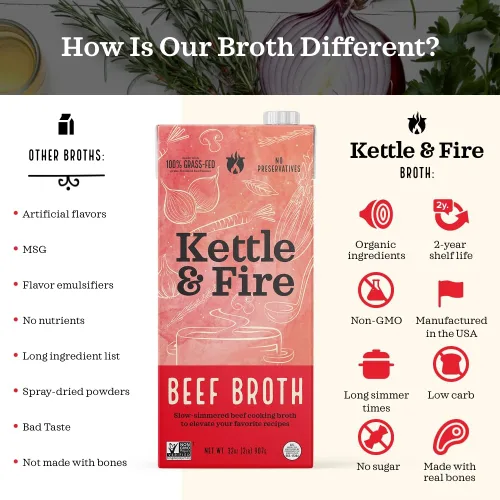 Vista 4 de Kettle And Fire Caldo de Res para Cocinar 32 OZ