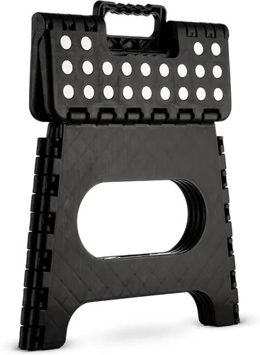 Vista 5 de Taburete plegable – 11 pulgadas de altura – El taburete ligero es lo suficientemente resistente como para soportar adultos y lo suficientemente