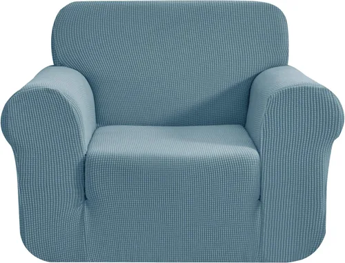 Vista 38 de CHUN YI - Funda elástica de 1 pieza para sillón grande, funda protectora suave de Jacquard con elastano, detalle de cuadros y parte inferior