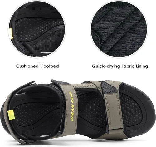 Vista 4 de DREAM PAIRS Sandalias para hombre, senderismo, agua, playa, deporte, al aire libre, atléticas, con soporte de arco, sandalias de verano