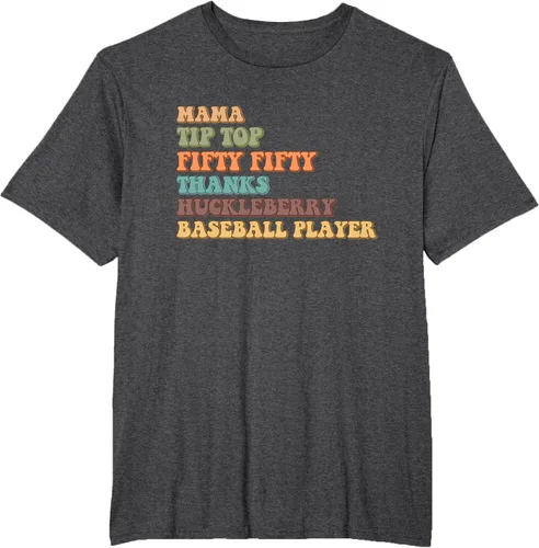 Vista 17 de Mama Tip-Top Fifty Fifty Thanks Huckleberry - Camiseta de béisbol, Negro