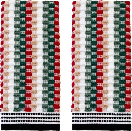 Vista 19 de SKL Home - Toalla de baño de 100% algodón prémium, diseño de lazos, jacquard, 500 GSM, reversible, suave y absorbente, decorativa, para cada día