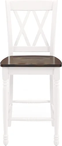 Vista 4 de Crosley Furniture Shelby Wood X - Juego de 2 taburetes de bar con altura trasera