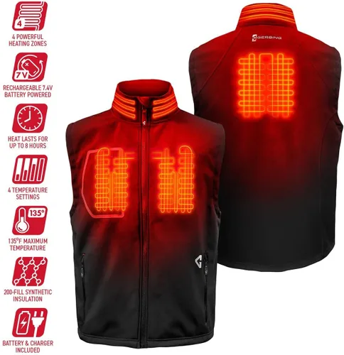 Vista 5 de Gerbing 7V Mens Torrid 2.0 Vest Battery Heated Vest for Men Battery Powered Winter Wear 8 Hour Run Time