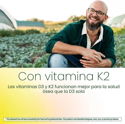 Vista 4 de MegaFood Vitamina D3 5000 UI (125 mcg) – Suplementos vegetarianos con vitamina D3 K2 – Apoya los huesos, dientes, músculos y salud inmunológica
