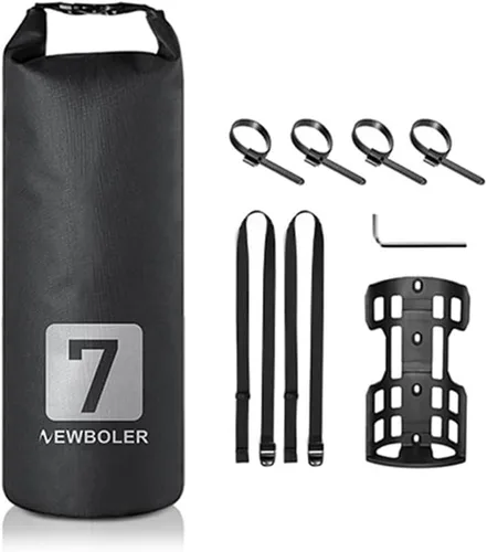 Vista 8 de LIXADA Bolsa de horquilla de bicicleta de 3L/7L - Bolsa seca impermeable, diseño superior enrollable, bolsa ligera para horquilla de bicicleta