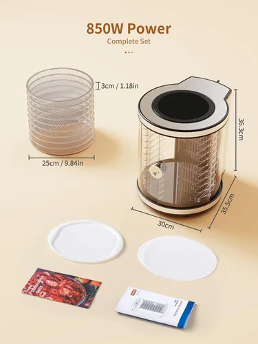 Vista 7 de Reemix Deshidratador de alimentos de acero inoxidable de 10 bandejas