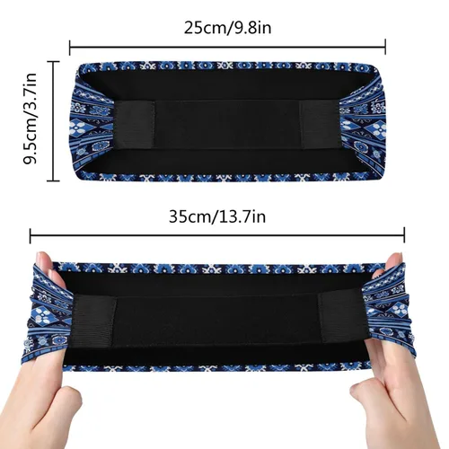 Vista 4 de Diademas de ejercicio de enfriamiento azul eléctrico con bordes para mujer, bandas elásticas sudorosas para gimnasio, gimnasio, bandas elásticas