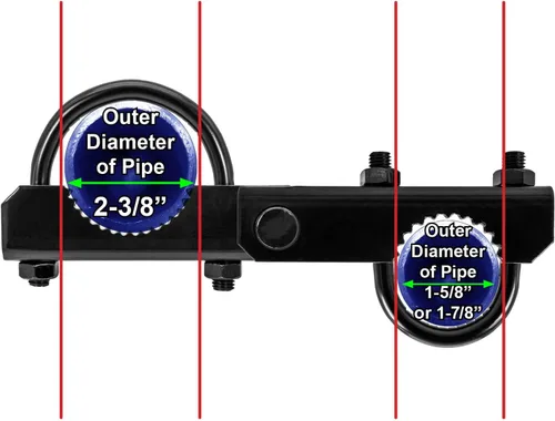 Vista 3 de Black Commercial 180° Gate Hinge - Fits 2-3/8" Post & 1-5/8" to 1-7/8" Frame (1 Hinge)